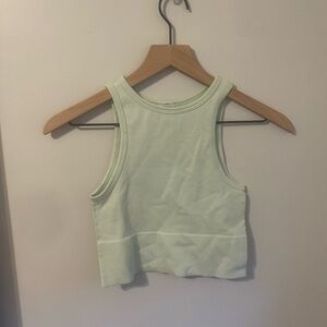 Green cropped tank top